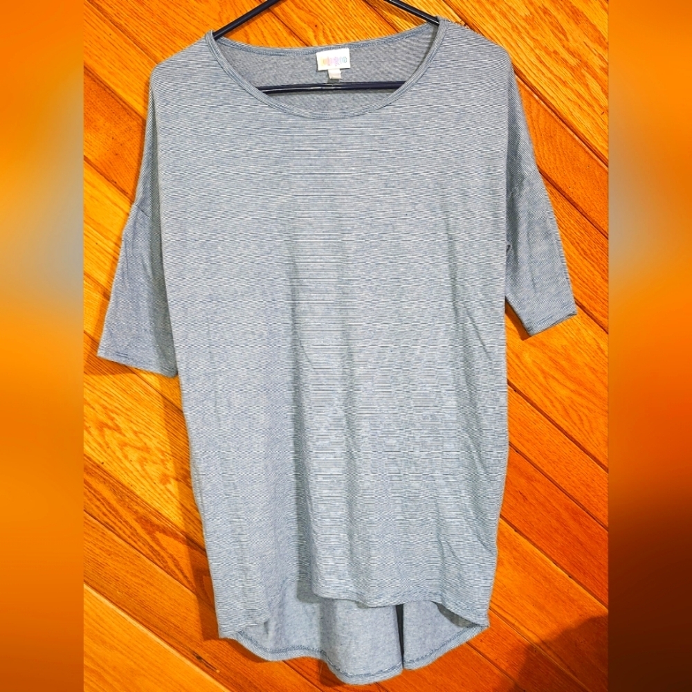 Lularoe blue striped short sleeved small tshirt
